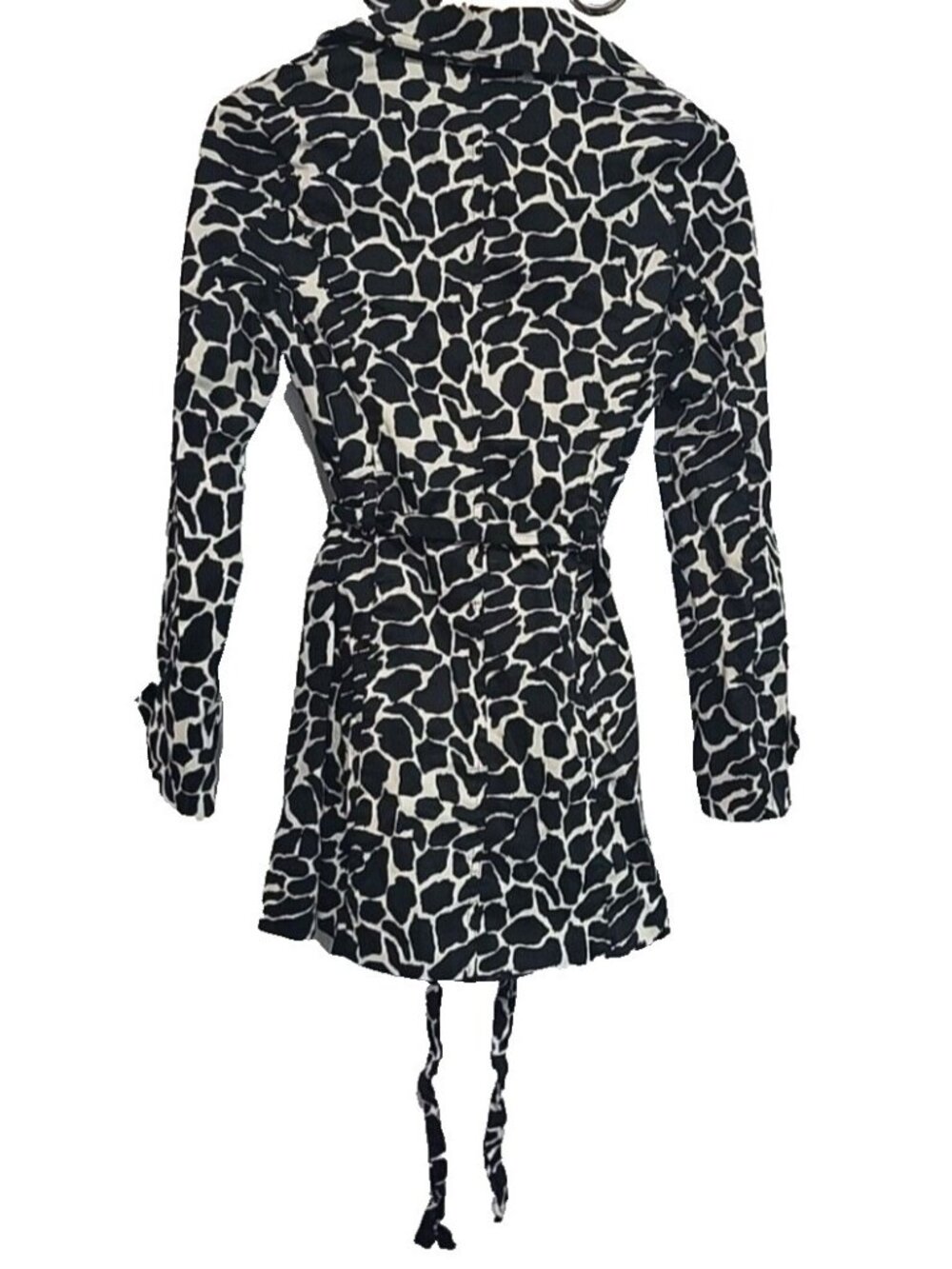 Luii Animal Print Jacket Small Tie Front Safari Chic Peplum Lightweight Coat - Picture 2 of 16